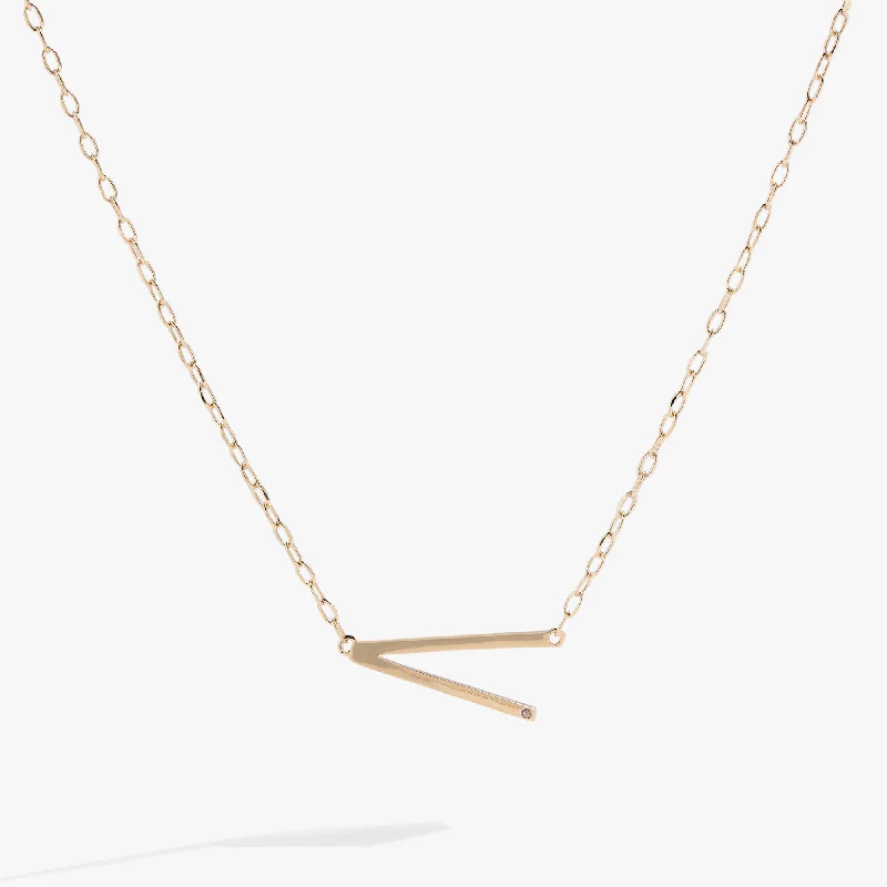 birthday necklaces for women-Initial V Precious Elongated Necklace