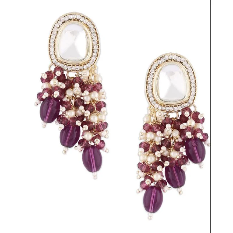 modern earrings for women-Deep Enterprises Kundan Dangler Earrings