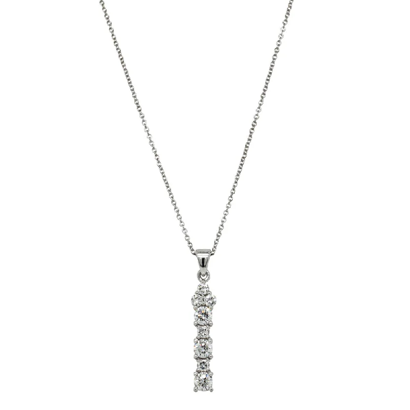 fashion statement necklaces for women-Deja Vu 18ct White Gold 1.20ct Diamond Drop Pendant