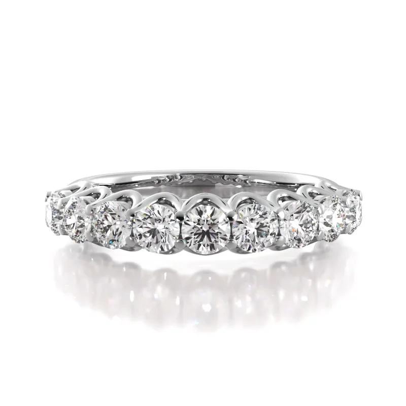 vintage rings for women-1.08 ct. Round Diamond Wedding Band