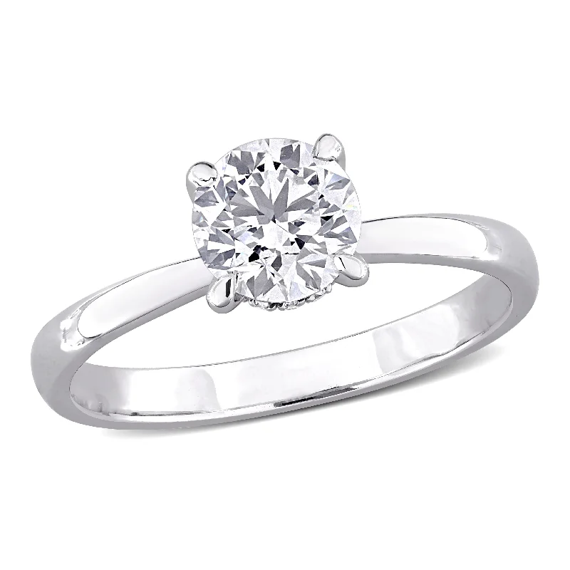 luxury platinum engagement rings for women-Created Forever 1ct TW Lab-Grown Diamond Solitaire Engagement Ring in 14k White Gold