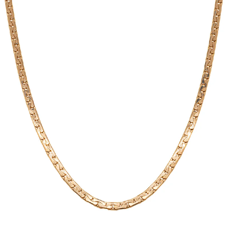 fashion necklaces for women-Deja Vu 14ct Rose Gold Fancy Link Chain