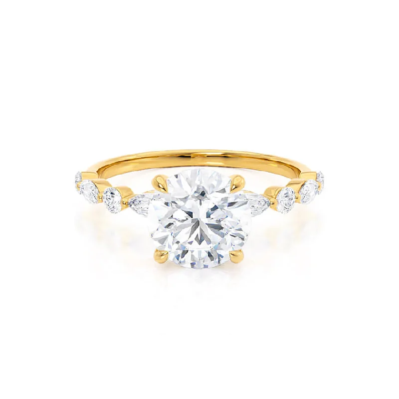 affordable diamond engagement rings for women-ALLURE - Round Diamond Scatter 18k Yellow Gold Engagement Ring