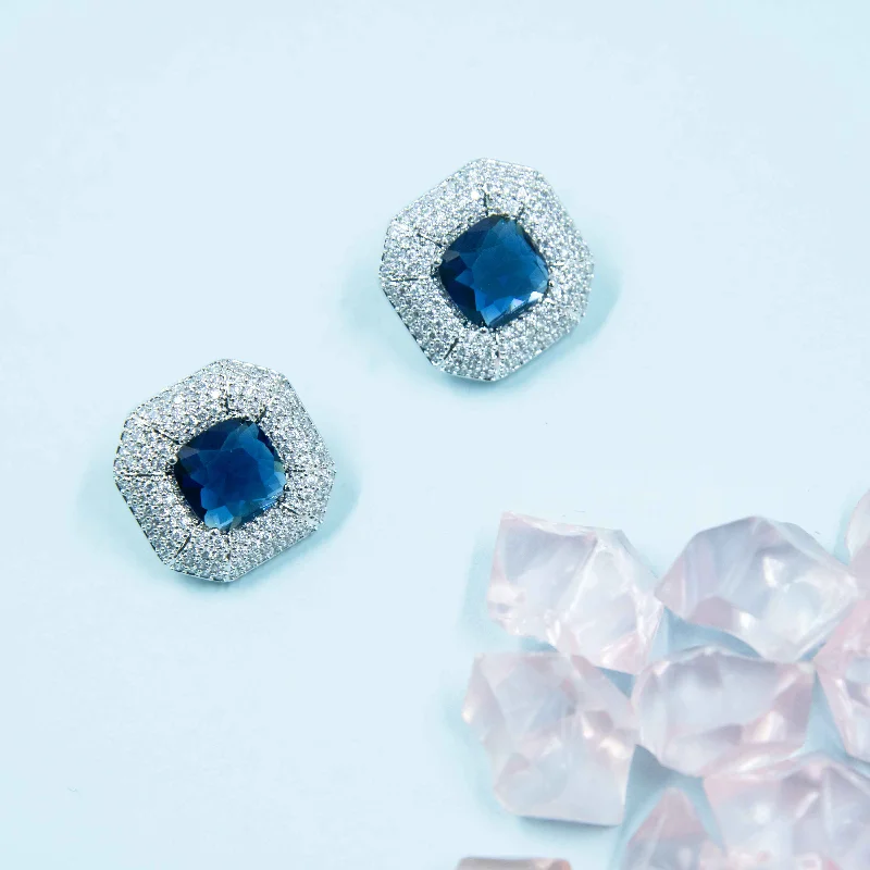 luxury earrings for women-Nipura Purssian Taylor Zircon Earrings