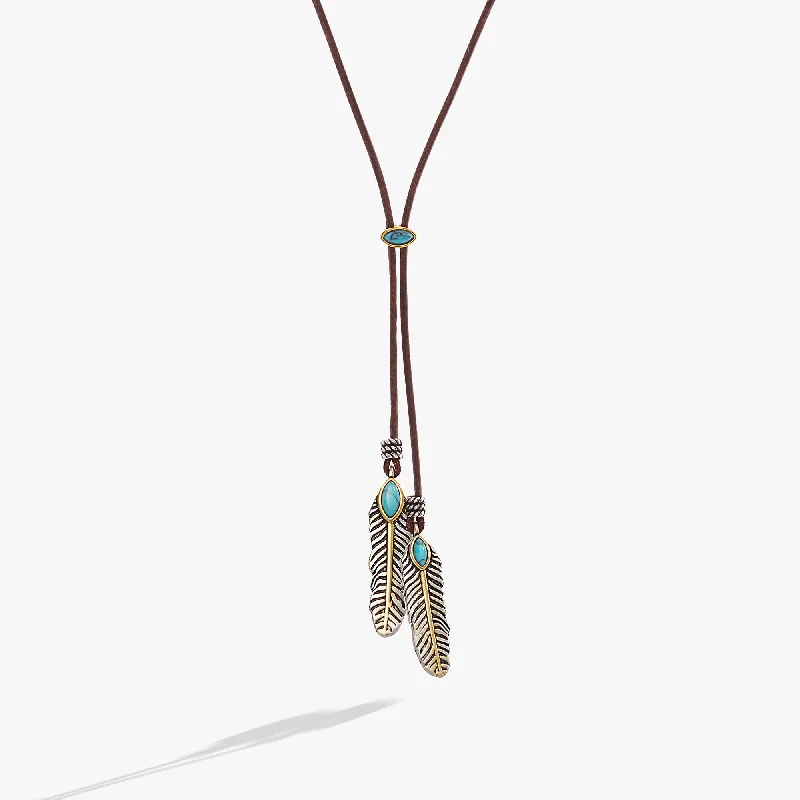 minimalist necklaces for women-Untamed Turquoise Lariat Necklace