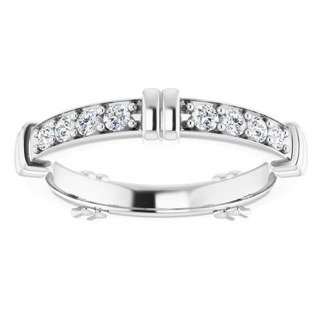 bridal rings for women-0.60 ct. Round Diamond Stackable Eternity Band