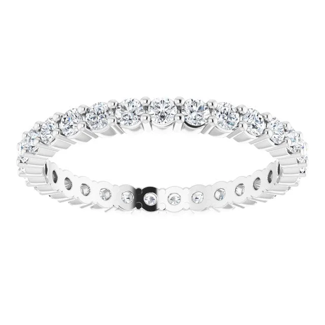 minimalist rings for women-0.68 ct. Round Diamond Shared Prong Eternity Band