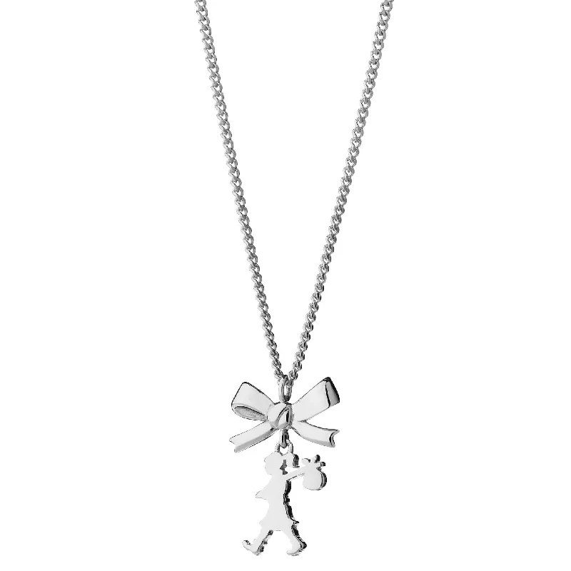 custom name necklaces for women-Karen Walker Mini Girl with a Bow Necklace - Sterling Silver