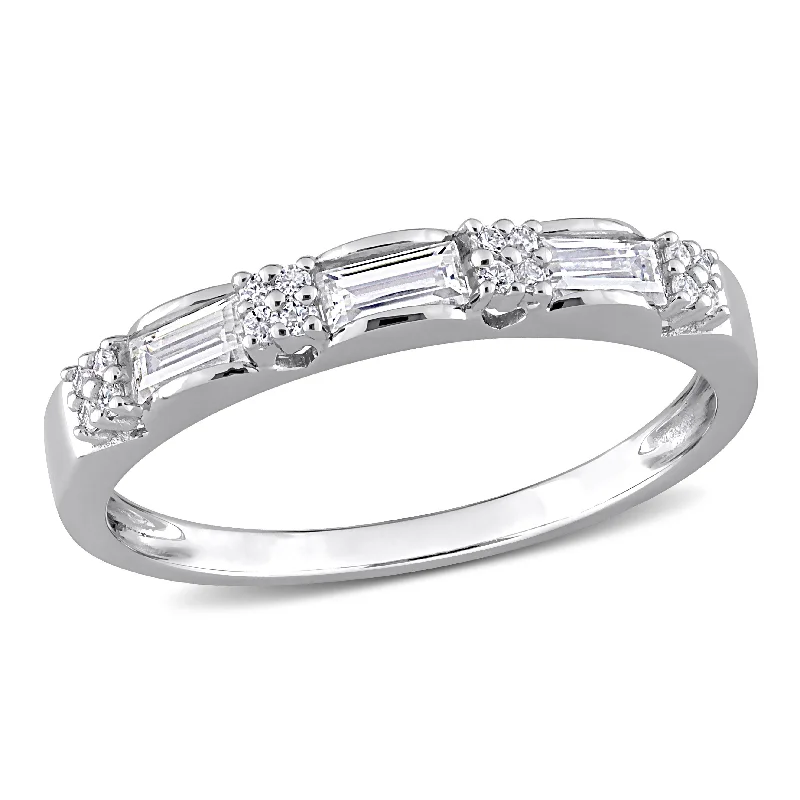 fancy engagement rings for women-Mimi & Max 1/2ct DEW Created Moissanite Anniversary Ring in Sterling Silver