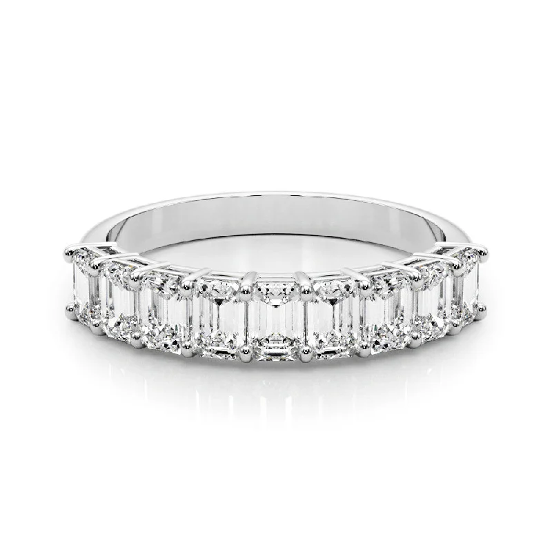 diamond engagement rings for women-Nine Stone 2.0 ct. Emerald Cut Diamond Wedding Ring