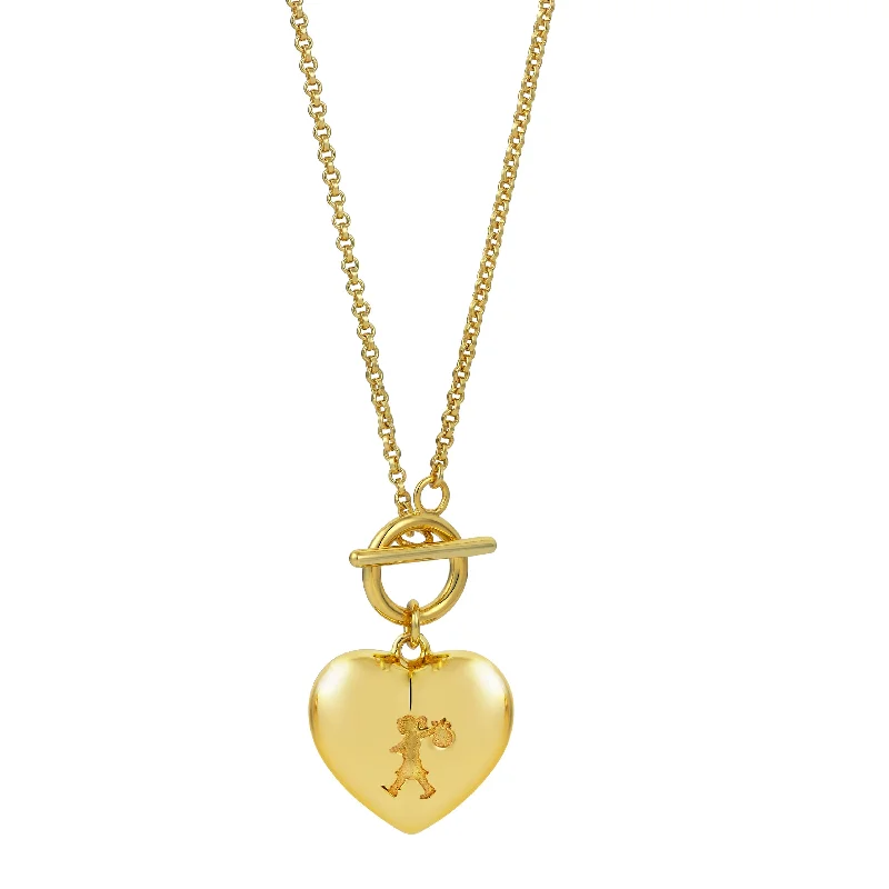 fancy necklaces for women-Karen Walker x Walker & Hall Runaway Heart Fob Necklace - 9ct Yellow Gold