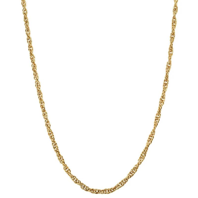 bold pendant necklaces for women-Deja Vu 8ct Yellow Gold Twisted Link Chain