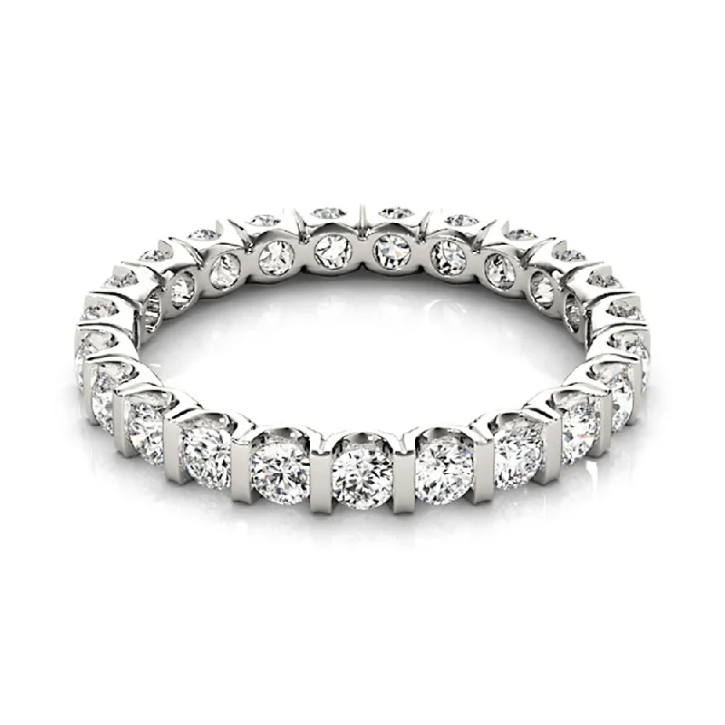 oversized rings for women-Bar Set 1.0 ct.Round Diamond Eternity Band