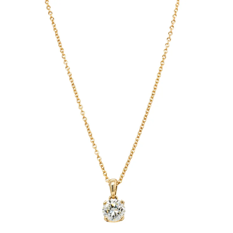 luxury gemstone necklaces for women-18ct Yellow Gold .71ct Reclaimed Diamond Blossom Pendant