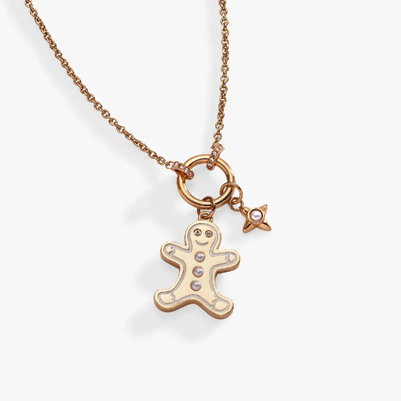 delicate gold necklaces for women-Gingerbread Charm Necklace