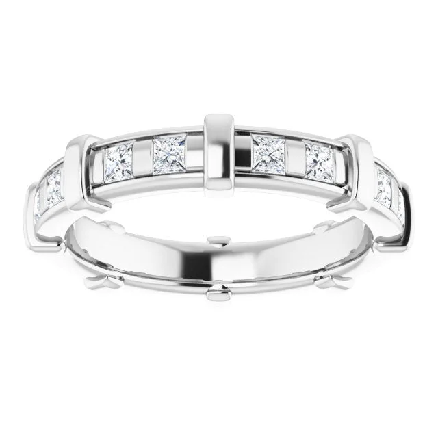 chic rings for women-0.96 ct.  Princess Diamond Eternity Band