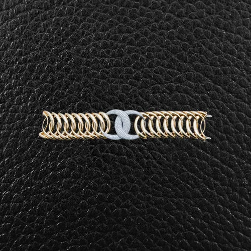 statement cuff bracelets for women-Yellow Gold & Diamond Bracelet