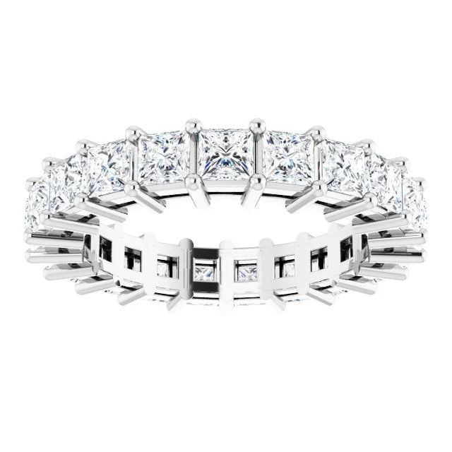 colorful rings for women-3.78 ct. Princess Diamond Eternity Band