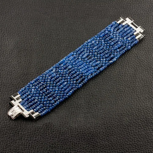 diamond bracelets for women-Sapphire Bead Bracelet