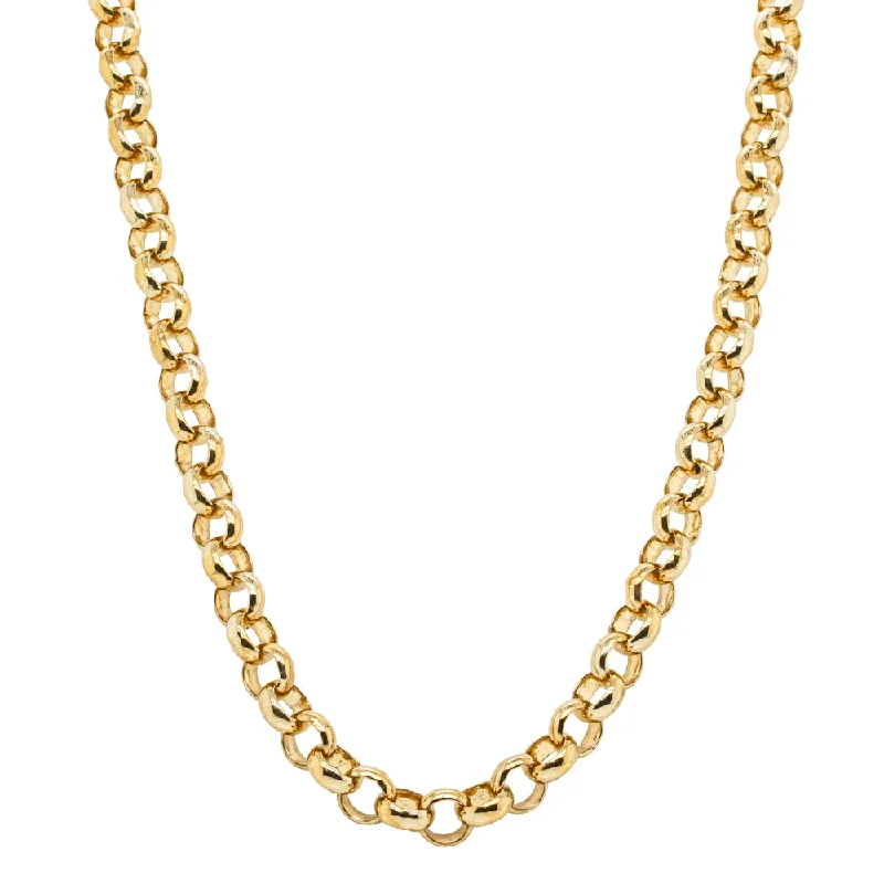 minimalist gold necklaces for women-Deja Vu 9ct Yellow Gold Belcher Link Chain