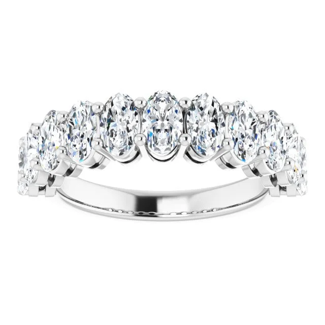 statement rings for women-2.31 ct. Oval Cut Diamond Wedding Band