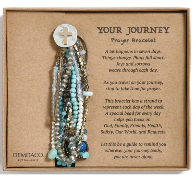 contemporary cuff bracelets for women-Turquoise Your Journey Prayer Bracelet