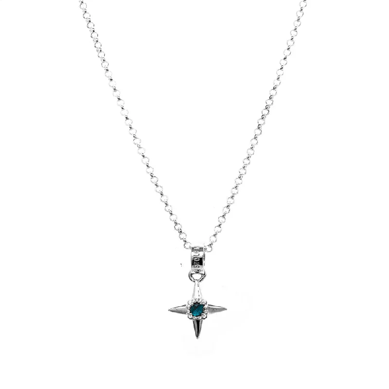 anniversary necklaces for women-Stolen Girlfriends Club Ninja Star Fine Necklace - Sterling Silver & London Topaz