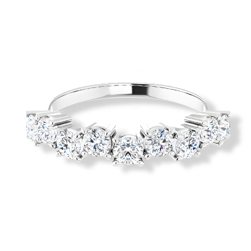 unique engagement rings for women-Nine Stone Round Diamond Anniversary Band