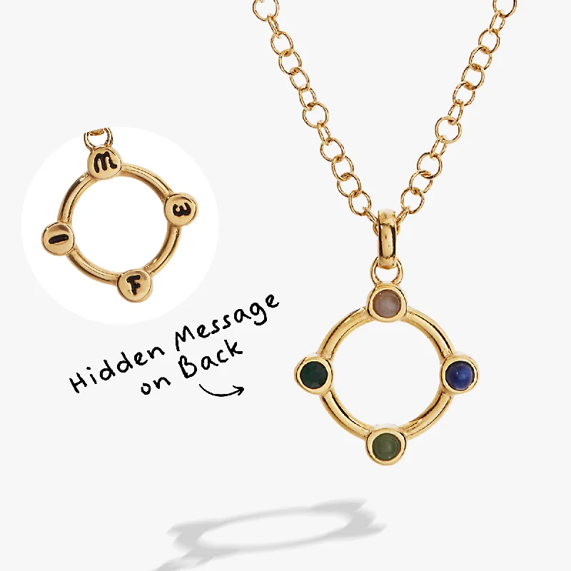 multi-layer necklaces for women-Hidden Message 'Wife' Crystal Necklace