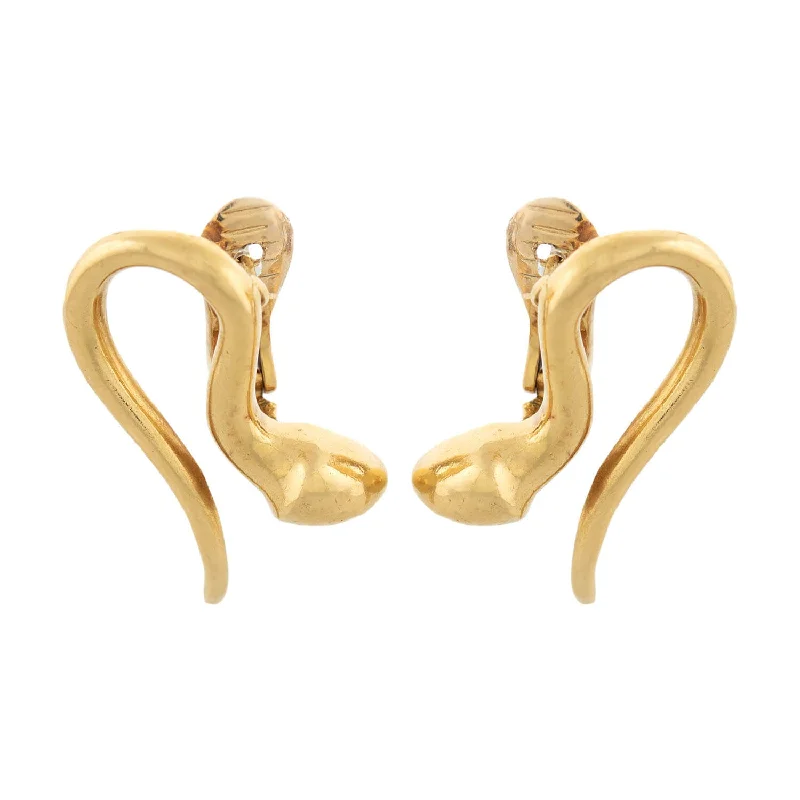 sparkling earrings for women-LALAOUNIS Estate 18k Gold Abstract Snake Earrings