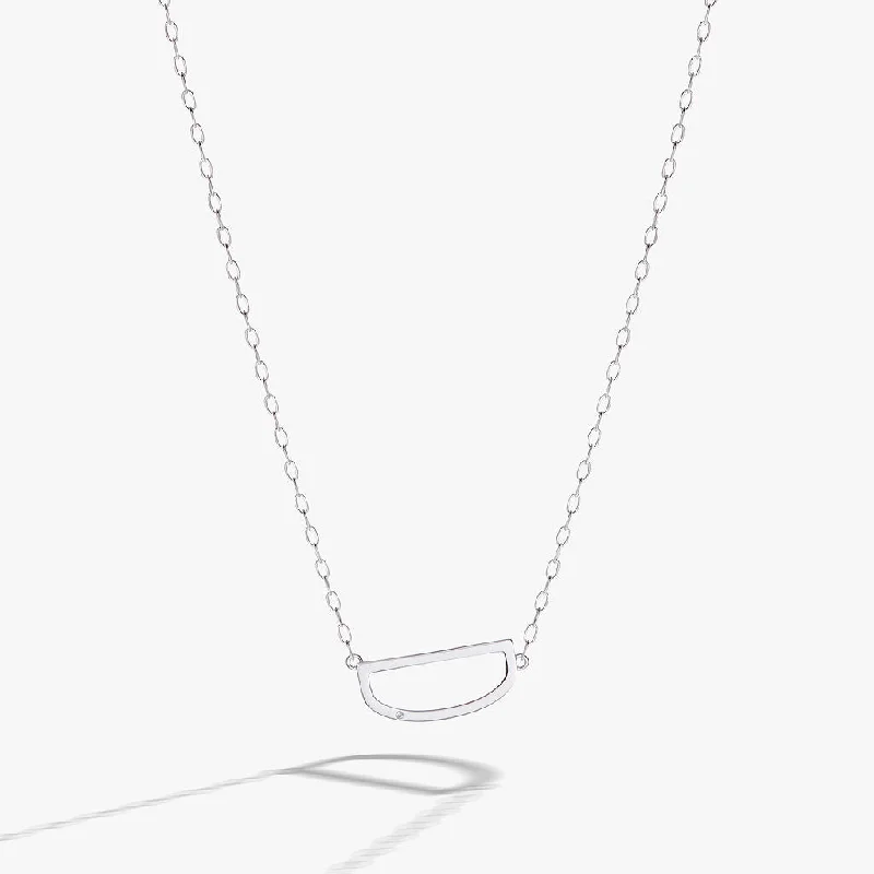 large statement necklaces for women-Initial D Precious Elongated Necklace