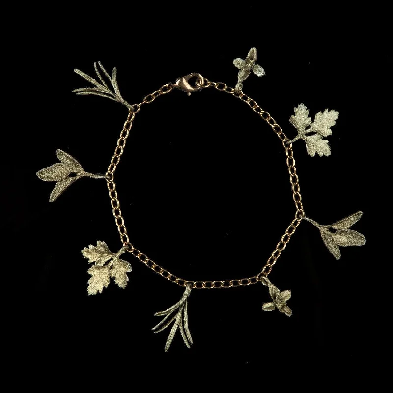 dainty bracelets for women-Petite Herb Charm Bracelet