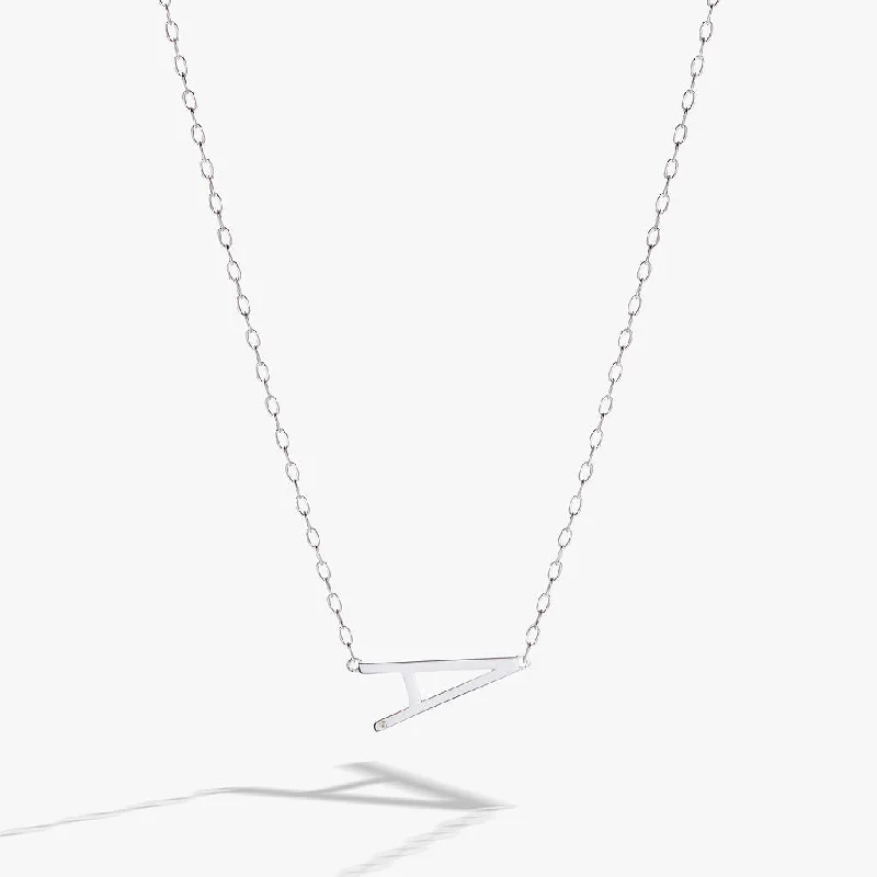 luxury necklaces for women-Initial A Precious Elongated Necklace