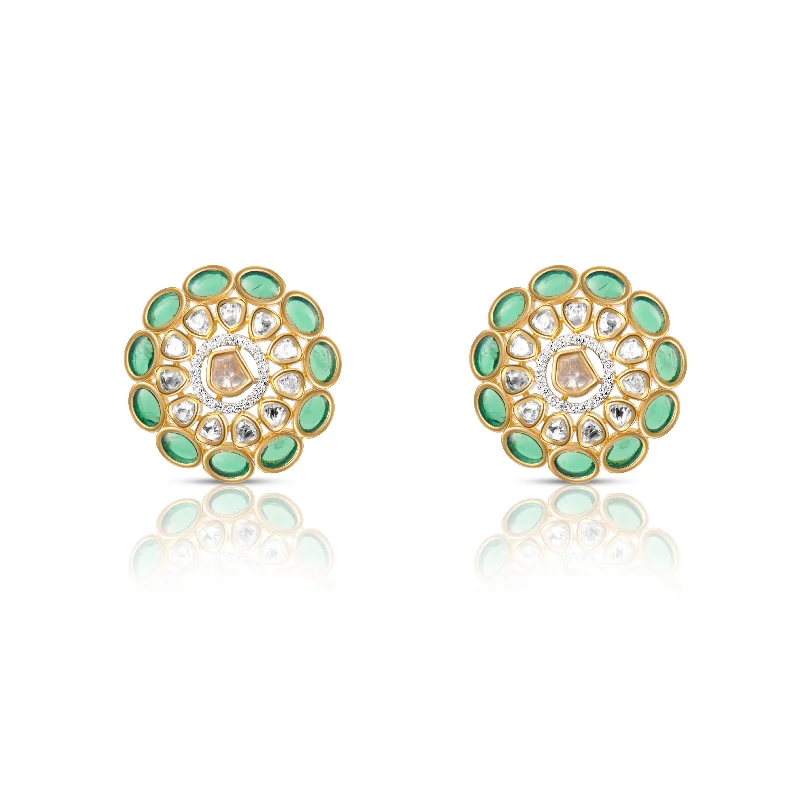 sparkling earrings for women-Nipura Vasudha Kundan earrings