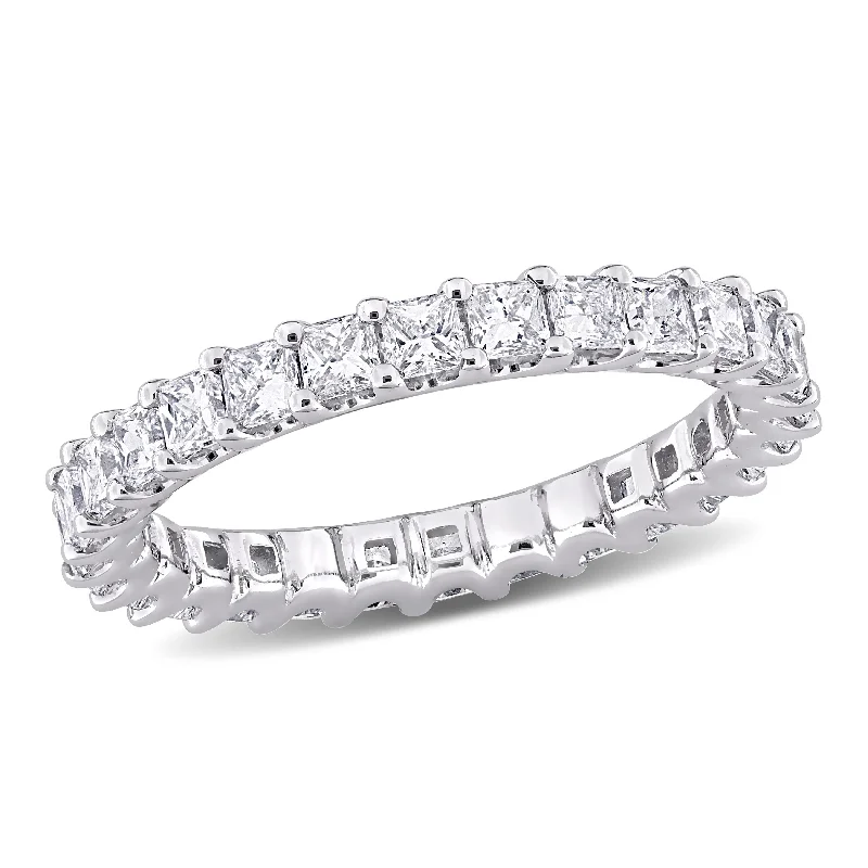 ruby engagement rings for women-Created Forever 2ct TW Princess-Cut Lab-Grown Diamond Eternity Ring in 14k White Gold