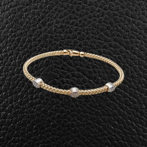 charm bangles for women-Gold & Diamond Bracelet