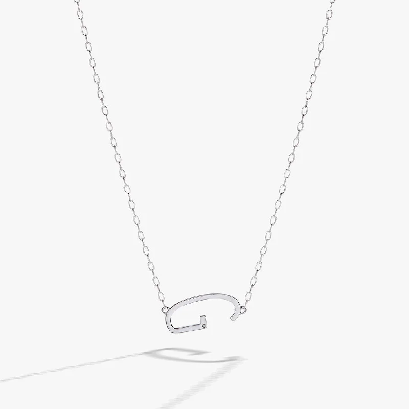 vintage gemstone necklaces for women-Initial G Precious Elongated Necklace