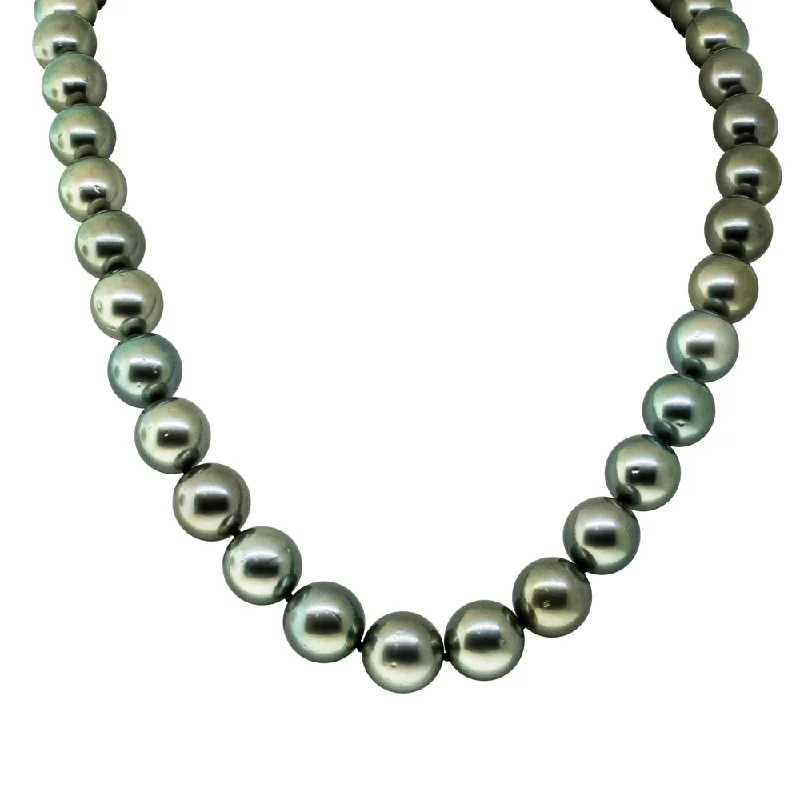 dainty necklaces for women-18ct White Gold Cultured Black Pearl Necklace