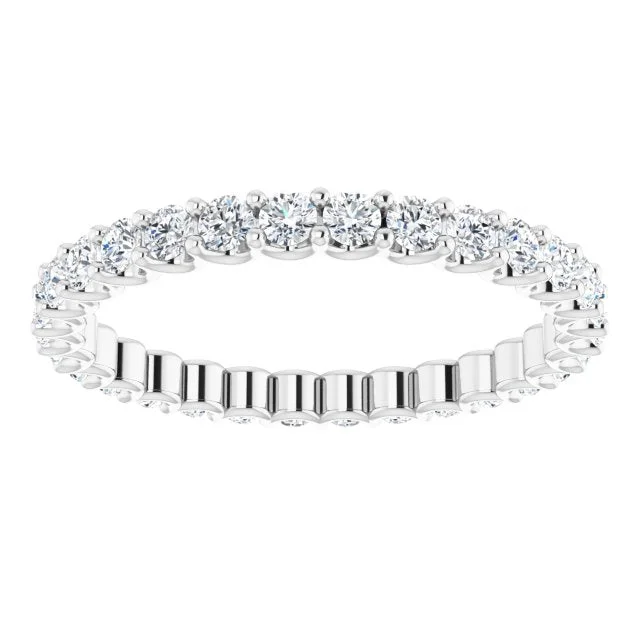 wedding ring sets for women-0.90 ct. Shared Prong Round Diamond U Shape Eternity Band