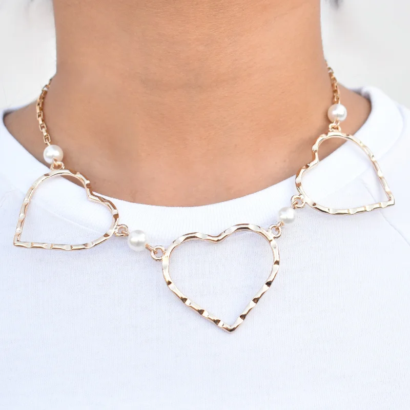 fashion statement necklaces for women-TFC Heart Flutter Gold Plated Necklace