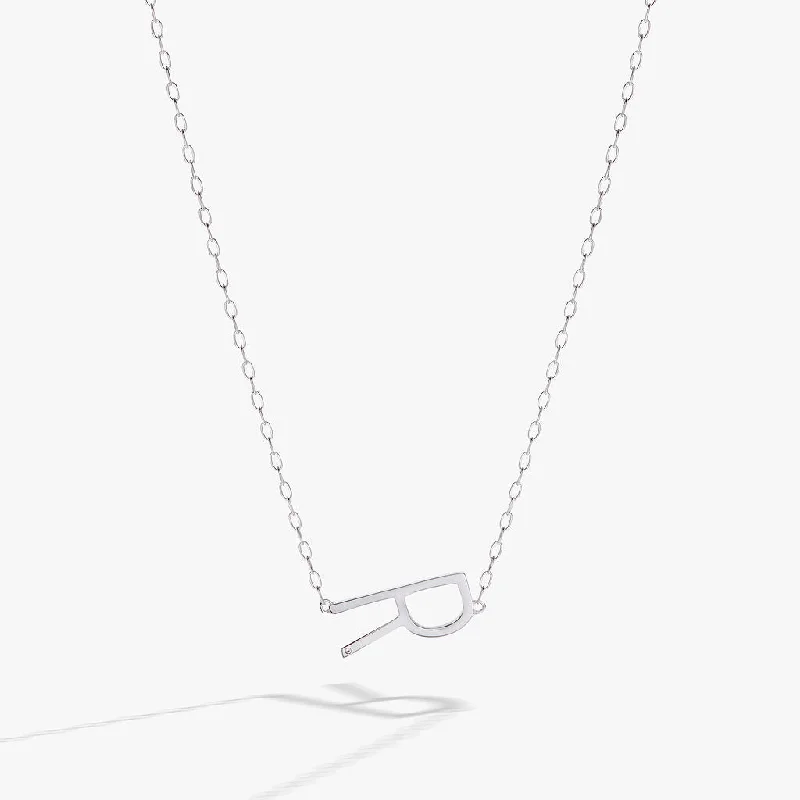 elegant crystal necklaces for women-Initial R Precious Elongated Necklace