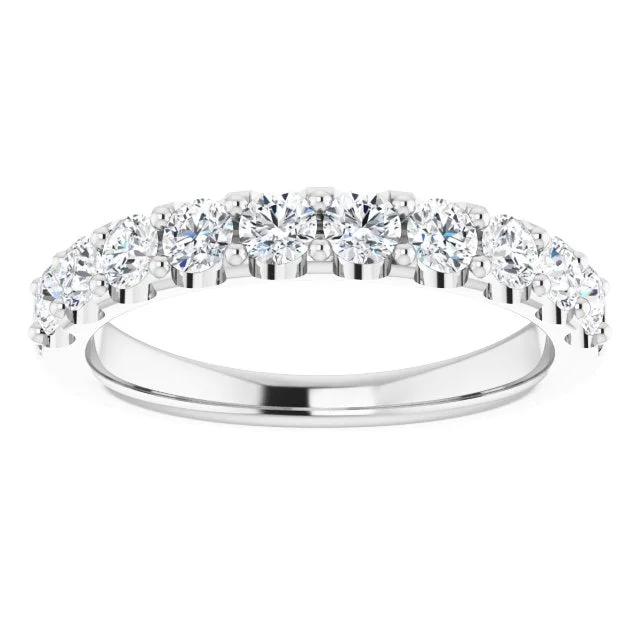 trendy stackable rings for women-0.75 ct.  Round Cut Diamond Wedding Band Classic Anniversary ring