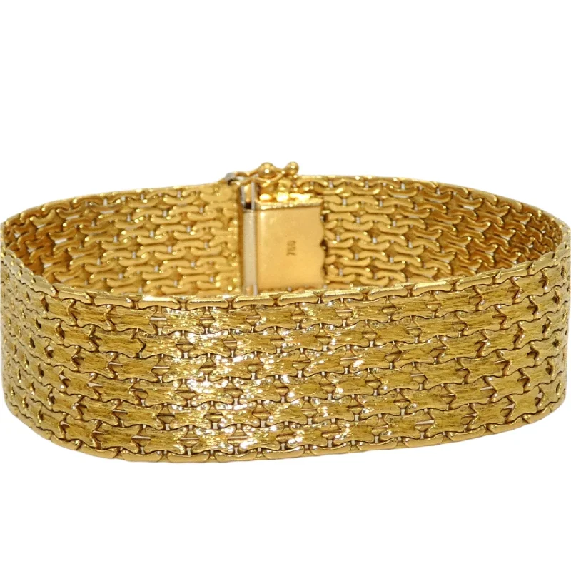 trendy cuff bangles for women-18K Gold Mesh Bracelet