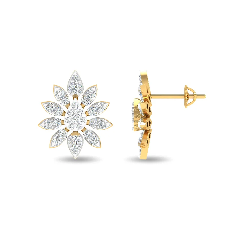 vintage gold earrings for women-Petaly Studs