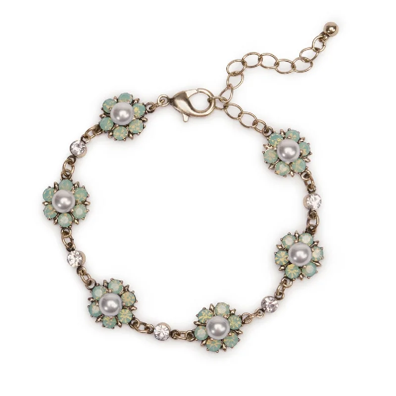 dainty bracelets for women-Vine floral bracelet: 1950s vintage style bracelet