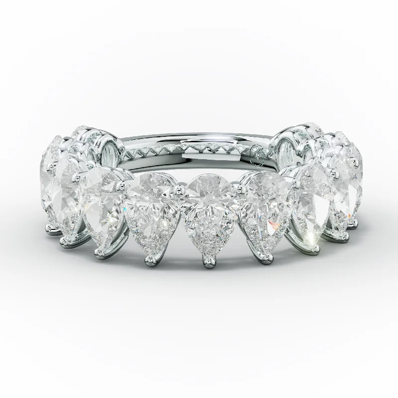 promise rings for women-5.0 Carat Pear Shape Diamond Anniversary Band