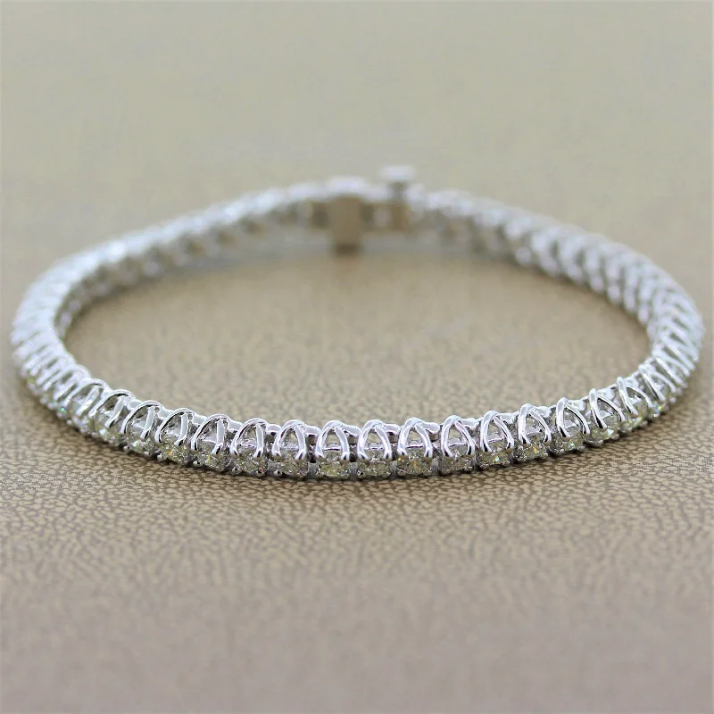 stackable gold bangles for women-Classic Diamond Gold Tennis Bracelet