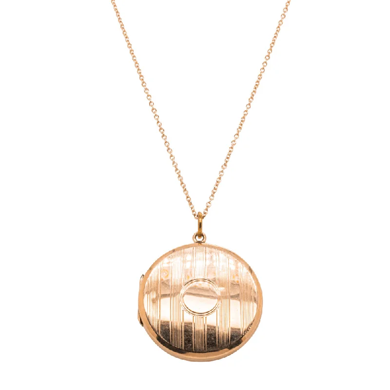 personalized necklaces for women-Vintage 9ct Rose Gold Round Locket