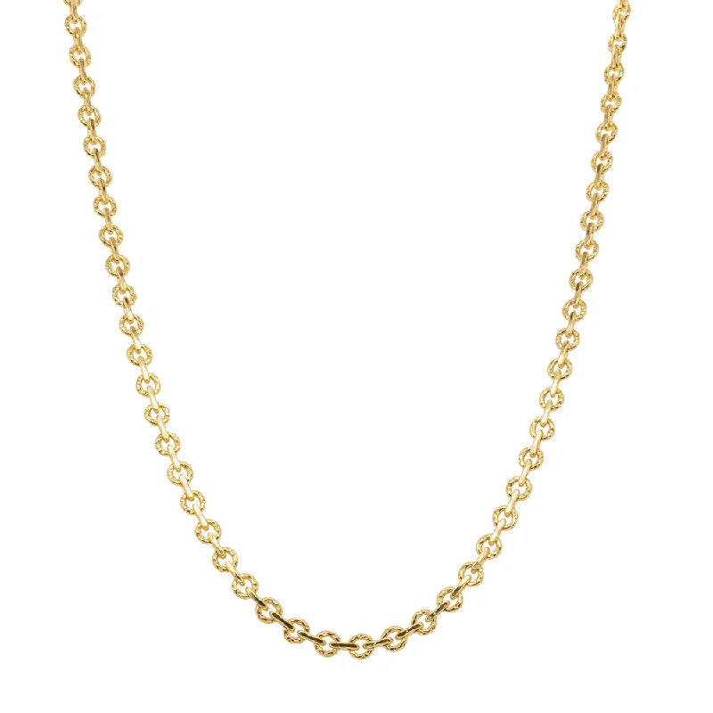 silver necklaces for women-9ct Yellow Gold Fancy Round Link Chain