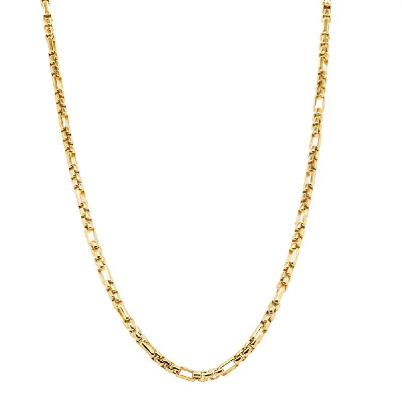 sapphire necklaces for women-9ct Yellow Gold Square Figaro Chain